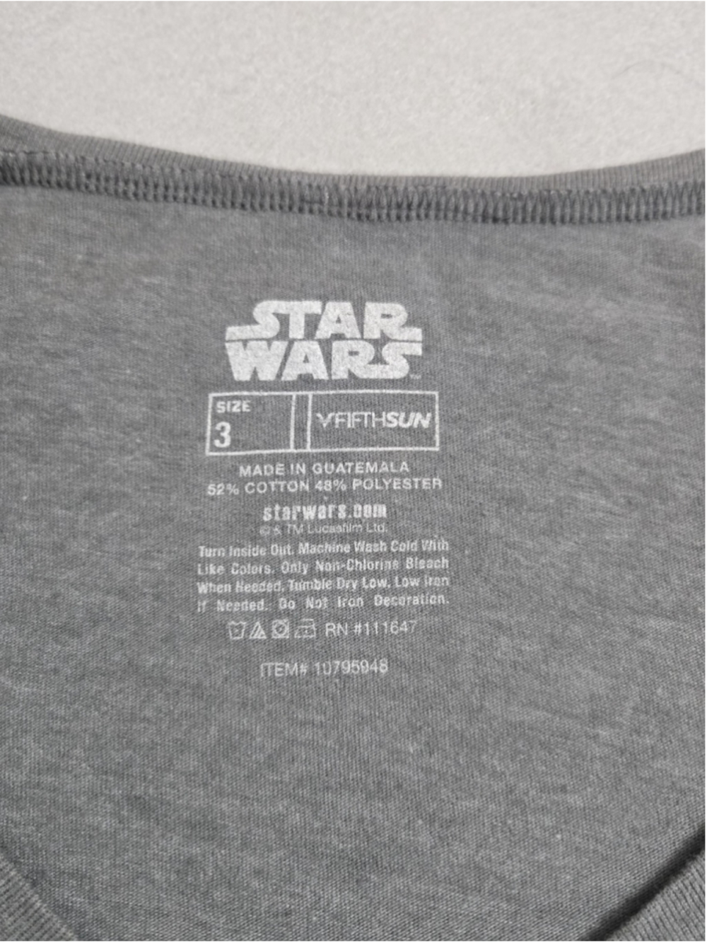 Star Wars Fifth Sun R2D2 Pocket T Shirt Womens Size 3 Gray V Neck Graphic Top - Picture 4 of 8